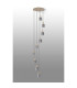 Hudson 86cm Round Pendant 9 Light Adjustable E27 Light Gold/Smoke Wide Line Glass Item Weight: 21kg-9