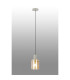 Hudson 21cm Single Pendant 1 Light Adjustable E27 Beige Stone/Amber Narrow Line Glass-3