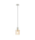 Hudson 21cm Single Pendant 1 Light Adjustable E27 Beige Stone/Amber Narrow Line Glass-4