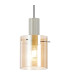 Hudson 21cm Single Pendant 1 Light Adjustable E27 Beige Stone/Amber Narrow Line Glass-7