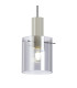 Hudson 21cm Single Pendant 1 Light Adjustable E27 Beige Stone/Smoke Narrow Line Glass-7