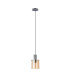 Hudson 21cm Single Pendant 1 Light Adjustable E27 Dark Grey/Amber Narrow Line Glass-5