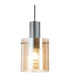 Hudson 21cm Single Pendant 1 Light Adjustable E27 Dark Grey/Amber Narrow Line Glass-6