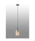 Hudson 21cm Single Pendant 1 Light Adjustable E27 Dark Grey/Amber Narrow Line Glass-8