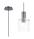 Hudson 21cm Single Pendant 1 Light Adjustable E27 Dark Grey/Clear Narrow Line Glass-1