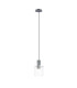Hudson 21cm Single Pendant 1 Light Adjustable E27 Dark Grey/Clear Narrow Line Glass-3