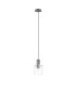 Hudson 21cm Single Pendant 1 Light Adjustable E27 Dark Grey/Clear Narrow Line Glass-4