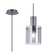Hudson 21cm Single Pendant 1 Light Adjustable E27 Dark Grey/Smoke Narrow Line Glass-1