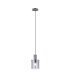 Hudson 21cm Single Pendant 1 Light Adjustable E27 Dark Grey/Smoke Narrow Line Glass-4
