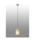 Hudson 21cm Single Pendant 1 Light Adjustable E27 Light Gold/Amber Narrow Line Glass-3