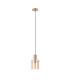 Hudson 21cm Single Pendant 1 Light Adjustable E27 Light Gold/Amber Narrow Line Glass-5