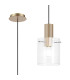 Hudson 21cm Single Pendant 1 Light Adjustable E27 Light Gold/Clear Narrow Line Glass-1