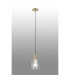 Hudson 21cm Single Pendant 1 Light Adjustable E27 Light Gold/Clear Narrow Line Glass-3