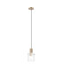 Hudson 21cm Single Pendant 1 Light Adjustable E27 Light Gold/Clear Narrow Line Glass-4