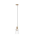 Hudson 21cm Single Pendant 1 Light Adjustable E27 Light Gold/Clear Narrow Line Glass-5