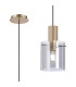 Hudson 21cm Single Pendant 1 Light Adjustable E27 Light Gold/Smoke Narrow Line Glass-1