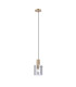 Hudson 21cm Single Pendant 1 Light Adjustable E27 Light Gold/Smoke Narrow Line Glass-4
