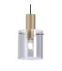 Hudson 21cm Single Pendant 1 Light Adjustable E27 Light Gold/Smoke Narrow Line Glass-7