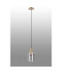 Hudson 21cm Single Pendant 1 Light Adjustable E27 Light Gold/Smoke Narrow Line Glass-8