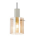 Hudson 21cm Single Pendant 1 Light Adjustable E27 Beige Stone/Amber Wide Line Glass-7