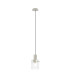 Hudson 21cm Single Pendant 1 Light Adjustable E27 Beige Stone/Clear Wide Line Glass-4