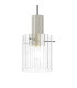Hudson 21cm Single Pendant 1 Light Adjustable E27 Beige Stone/Clear Wide Line Glass-7