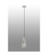 Hudson 21cm Single Pendant 1 Light Adjustable E27 Beige Stone/Clear Wide Line Glass-8