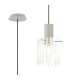 Hudson 21cm Single Pendant 1 Light Adjustable E27 Beige Stone/Frosted/Clear Wide Line Glass-1