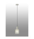 Hudson 21cm Single Pendant 1 Light Adjustable E27 Beige Stone/Frosted/Clear Wide Line Glass-3