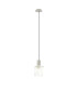Hudson 21cm Single Pendant 1 Light Adjustable E27 Beige Stone/Frosted/Clear Wide Line Glass-4