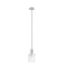 Hudson 21cm Single Pendant 1 Light Adjustable E27 Beige Stone/Frosted/Clear Wide Line Glass-5