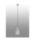 Hudson 21cm Single Pendant 1 Light Adjustable E27 Beige Stone/Frosted/Clear Wide Line Glass-8