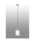 Hudson 21cm Single Pendant 1 Light Adjustable E27 Beige Stone/Gloss White Wide Line Glass-3