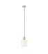 Hudson 21cm Single Pendant 1 Light Adjustable E27 Beige Stone/Gloss White Wide Line Glass-4
