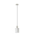 Hudson 21cm Single Pendant 1 Light Adjustable E27 Beige Stone/Gloss White Wide Line Glass-5