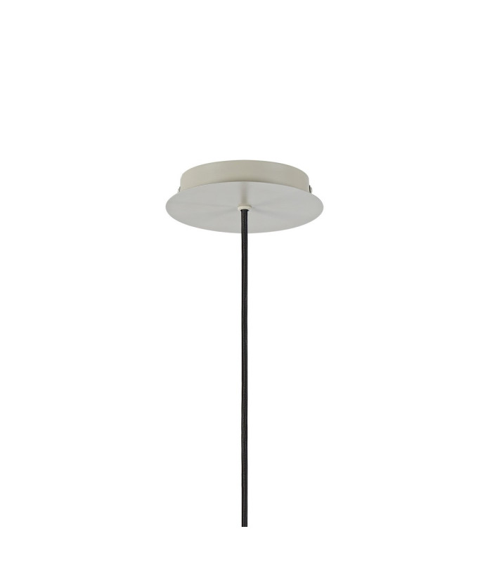 Hudson 21cm Single Pendant 1 Light Adjustable E27 Beige Stone/Gloss White Wide Line Glass-6