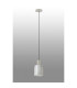 Hudson 21cm Single Pendant 1 Light Adjustable E27 Beige Stone/Gloss White Wide Line Glass-8