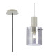 Hudson 21cm Single Pendant 1 Light Adjustable E27 Beige Stone/Smoke Wide Line Glass-1