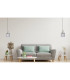 Hudson 21cm Single Pendant 1 Light Adjustable E27 Beige Stone/Smoke Wide Line Glass-4
