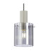 Hudson 21cm Single Pendant 1 Light Adjustable E27 Beige Stone/Smoke Wide Line Glass-8