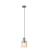 Hudson 21cm Single Pendant 1 Light Adjustable E27 Dark Grey/Amber Wide Line Glass-4