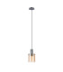 Hudson 21cm Single Pendant 1 Light Adjustable E27 Dark Grey/Amber Wide Line Glass-5