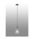 Hudson 21cm Single Pendant 1 Light Adjustable E27 Dark Grey/Clear Wide Line Glass-3