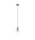 Hudson 21cm Single Pendant 1 Light Adjustable E27 Dark Grey/Clear Wide Line Glass-4