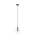 Hudson 21cm Single Pendant 1 Light Adjustable E27 Dark Grey/Clear Wide Line Glass-5