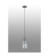 Hudson 21cm Single Pendant 1 Light Adjustable E27 Dark Grey/Clear Wide Line Glass-8