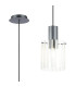 Hudson 21cm Single Pendant 1 Light Adjustable E27 Dark Grey/Frosted/Clear Wide Line Glass-1