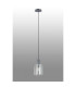 Hudson 21cm Single Pendant 1 Light Adjustable E27 Dark Grey/Frosted/Clear Wide Line Glass-8