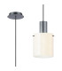 Hudson 21cm Single Pendant 1 Light Adjustable E27 Dark Grey/Gloss White Wide Line Glass-1