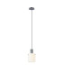 Hudson 21cm Single Pendant 1 Light Adjustable E27 Dark Grey/Gloss White Wide Line Glass-3